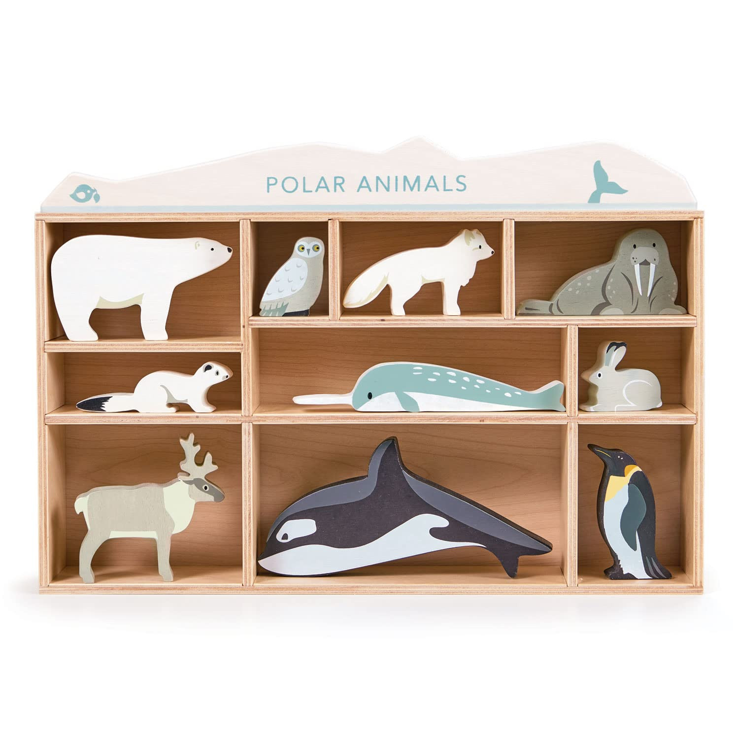 Tender Leaf Toys - Polar Animals - 10 Solid Wood Polar Animals with Shelving Unit - Made for Litt... | Amazon (US)