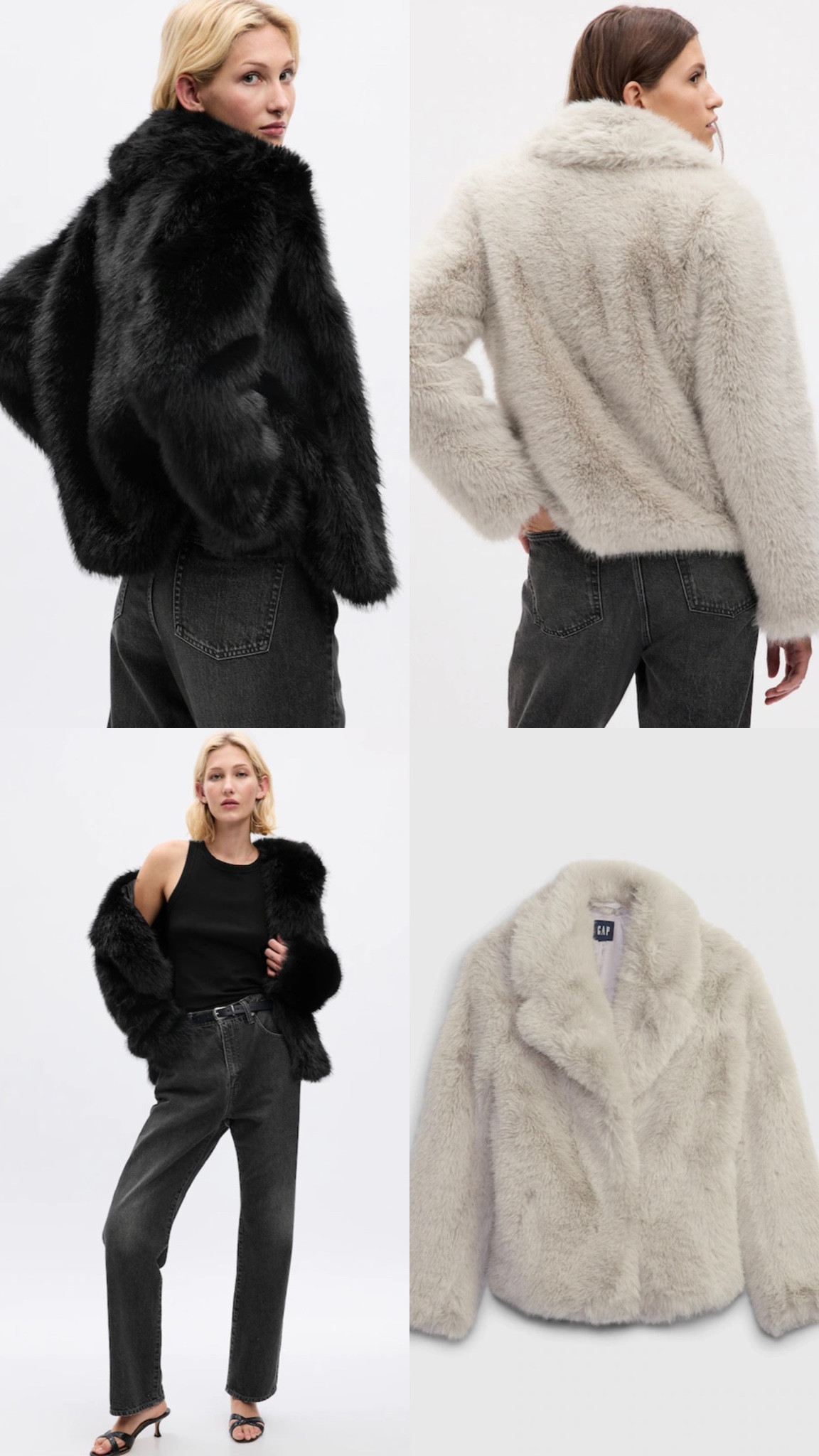 Hooded faux fur clearance jacket gap