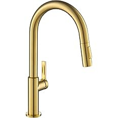 Kraus KPF-2820BB Oletto Single Handle Pull-Down Kitchen Faucet, 17 Inch, Brushed Brass | Amazon (US)