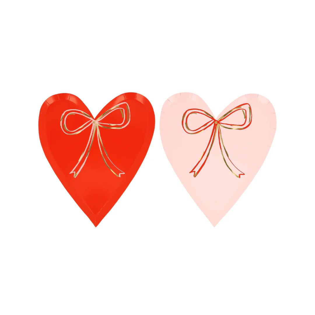 Heart With Bow Plates | Ellie and Piper