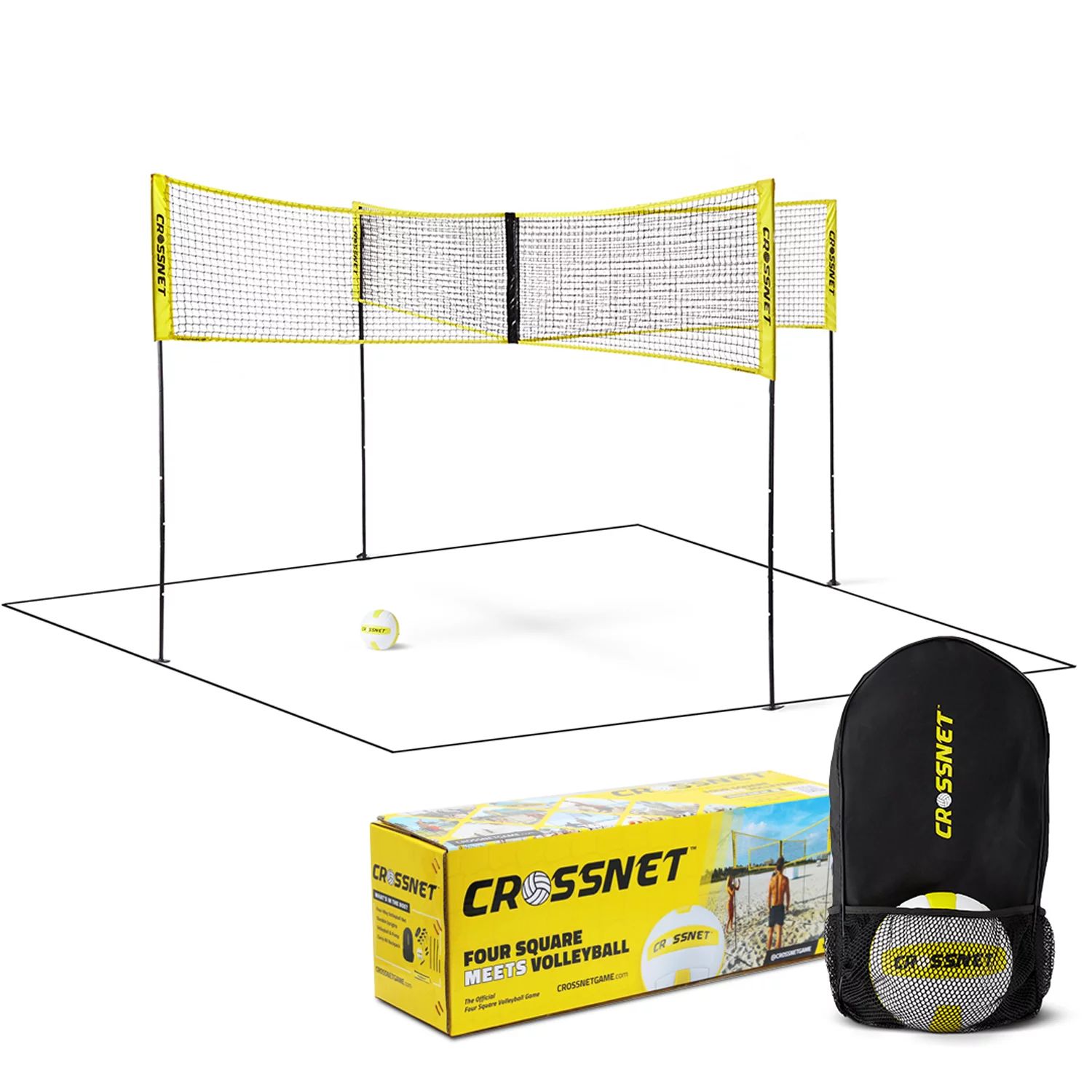 CROSSNET Four Square Volleyball Net and Game Set with Carrying Backpack & Ball - Walmart.com | Walmart (US)