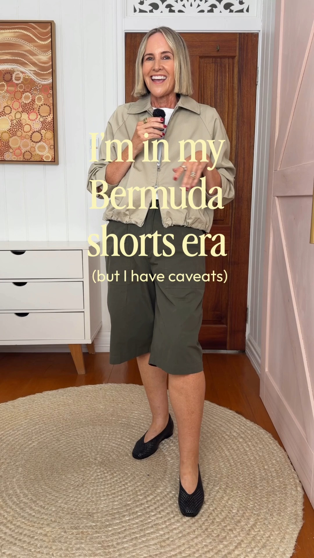 Bermuda shorts era

Wearing size 10 in both pairs of shorts
Jacket: size S
Tee: size L 
Shoes: FRANKIE4 black lattice flats and Gigi black heels

#LTKaustralia #LTKspring #LTKover50style