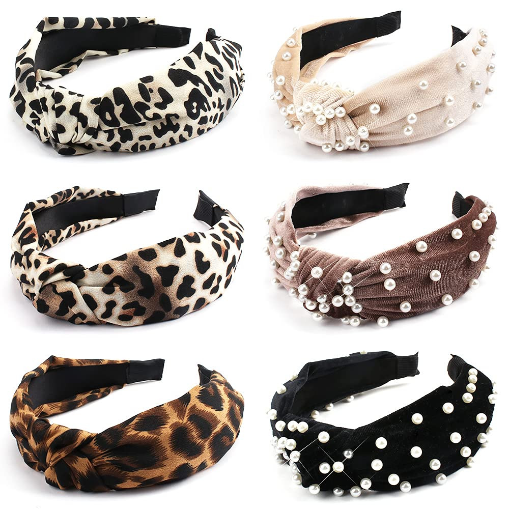 TOBATOBA 6 Pack Women Headbands Wide Knot Dot Hairbands Turban Headbands for Women, Include 3 Pcs... | Amazon (US)
