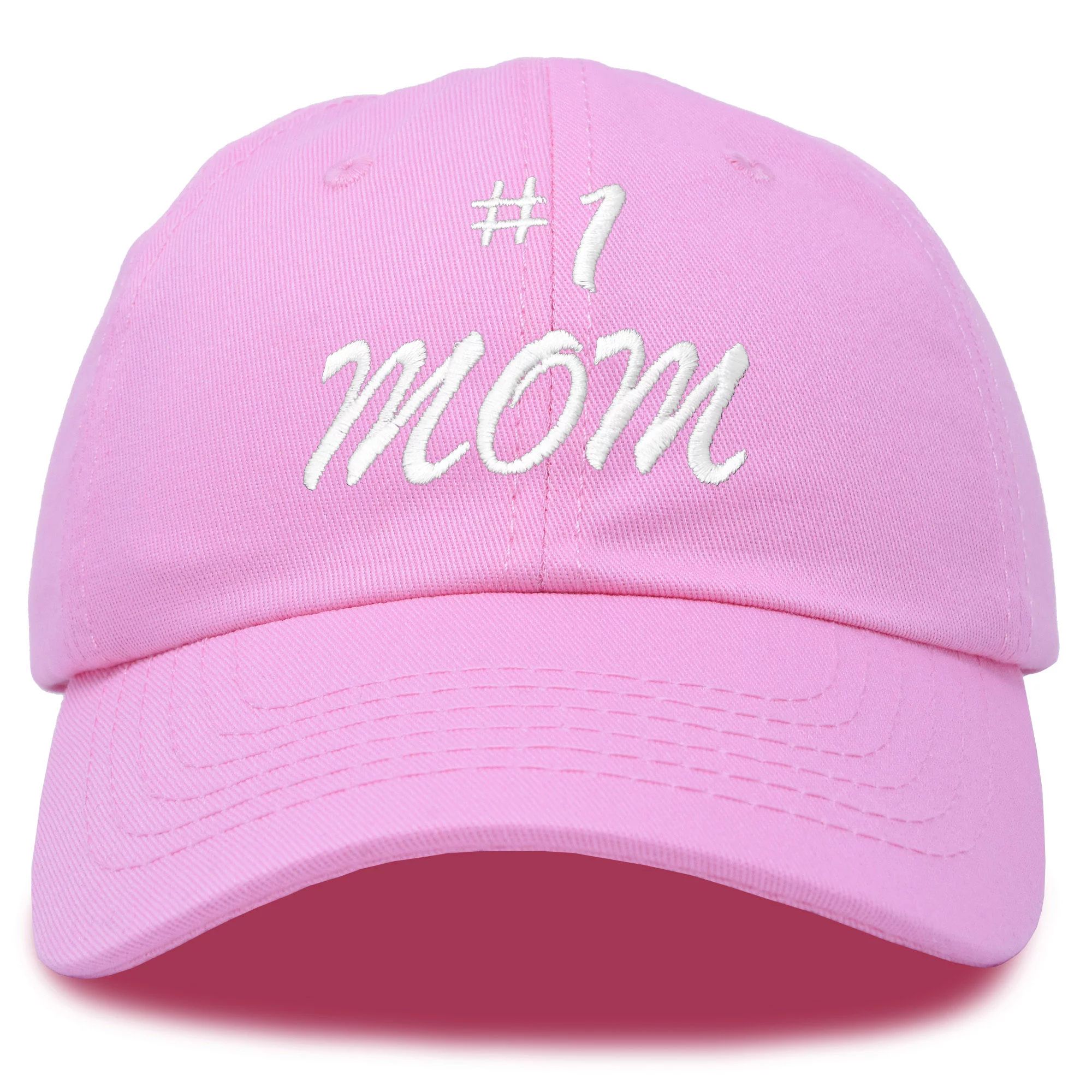 DALIX #1 Mom Hat Number One Mothers Day Gift Embroidered Baseball Cap in Light Pink | Walmart (US)