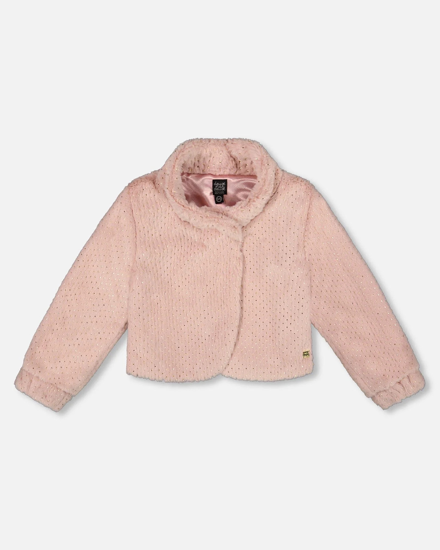 Fake Fur Short Jacket Pink - Deux par Deux | Deux par Deux Childrens Designer Clothing