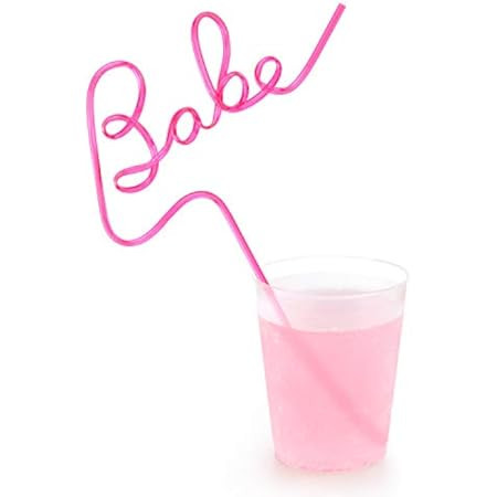 xo, Fetti Bachelorette Party XL Pink Babe Straw Set - 5 pieces | Bridal Shower + Party Decorations | | Amazon (US)