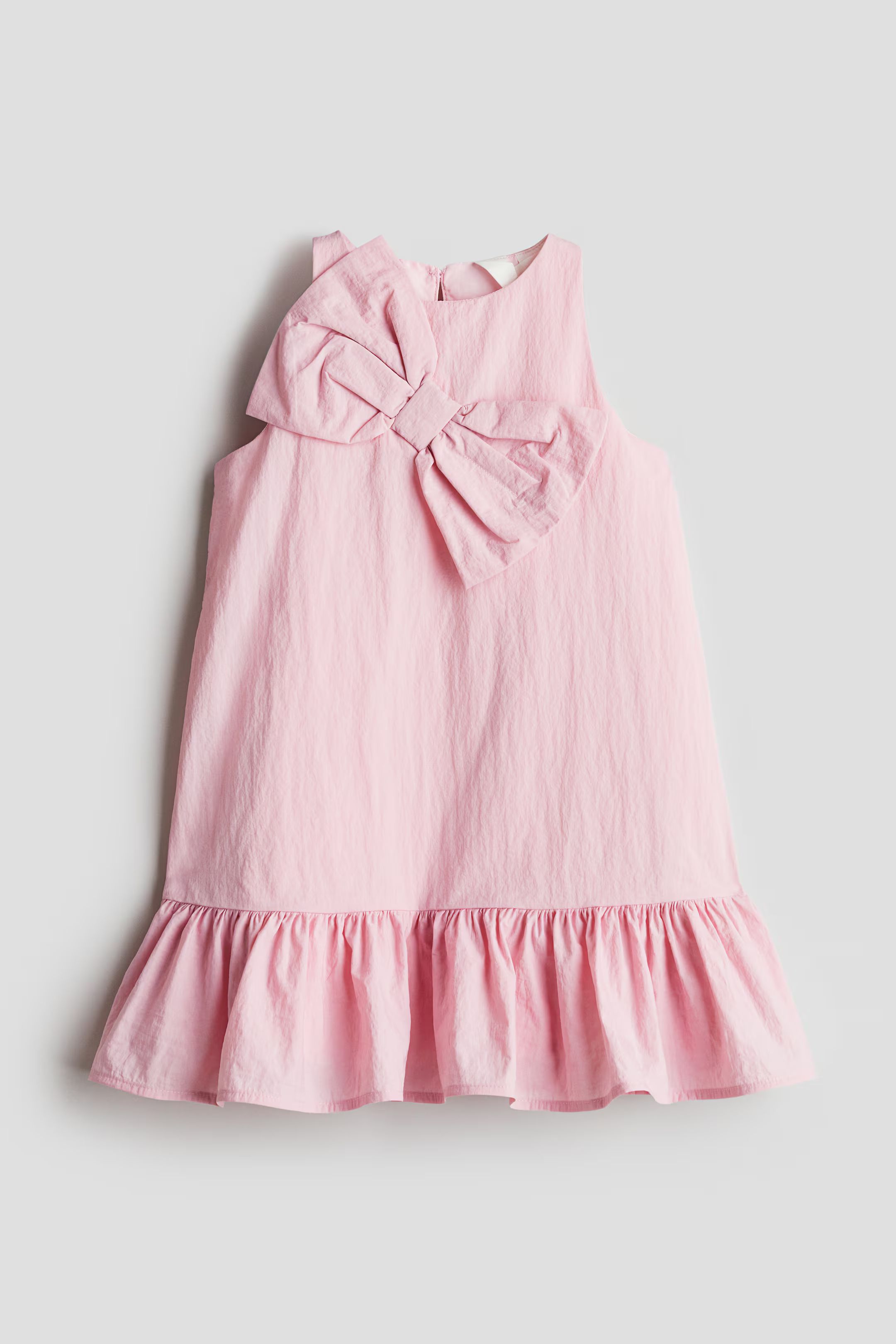 Nylon Dress with Bow - Round Neck - Sleeveless - Pink - Kids | H&M US | H&M (US + CA)