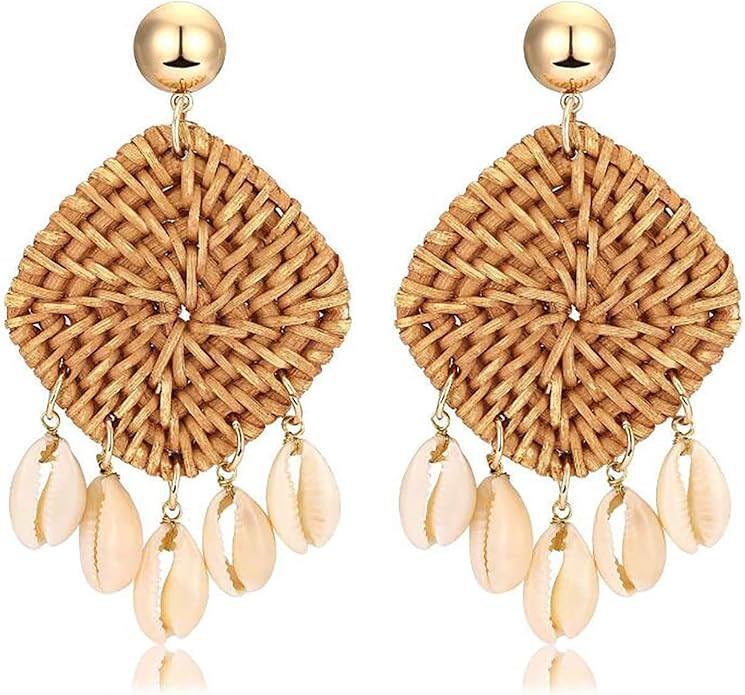 IVRRISS Handmade Rattan Earrings for Women and Girls, 1-6 Paris Set Cute Bohemian Earrings Lightw... | Amazon (US)