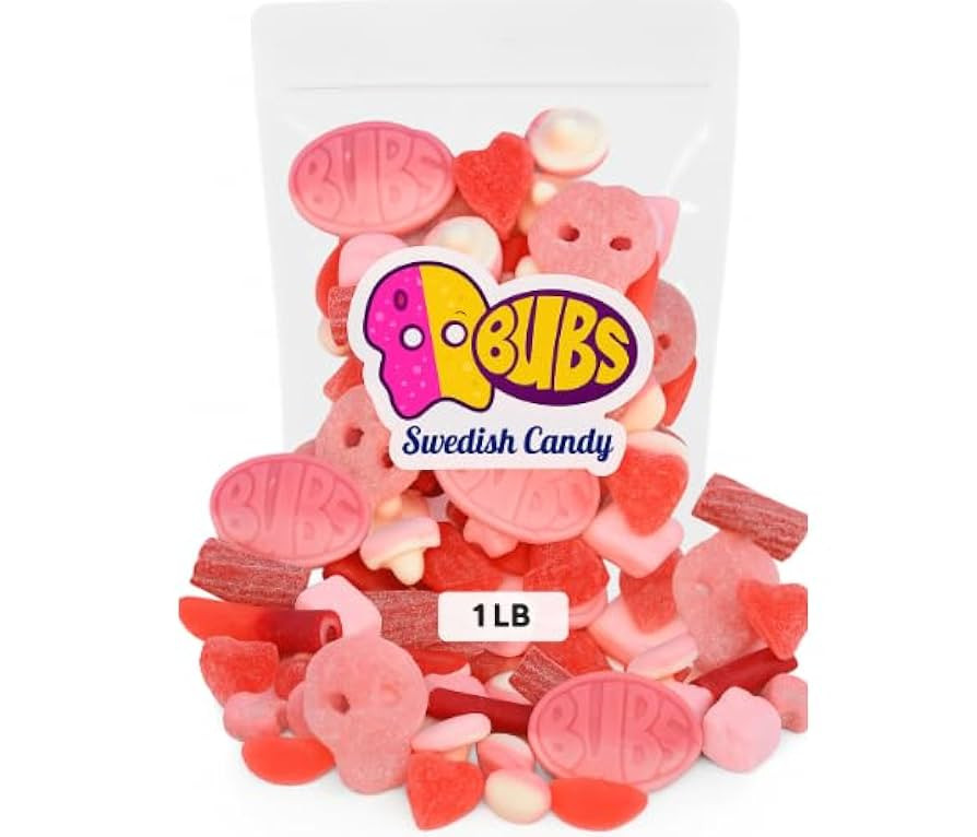Pink Candy, 1 lb, Original Bubs Swedish Candy straight from Sweden, including Ovals and Skalle, s... | Amazon (US)