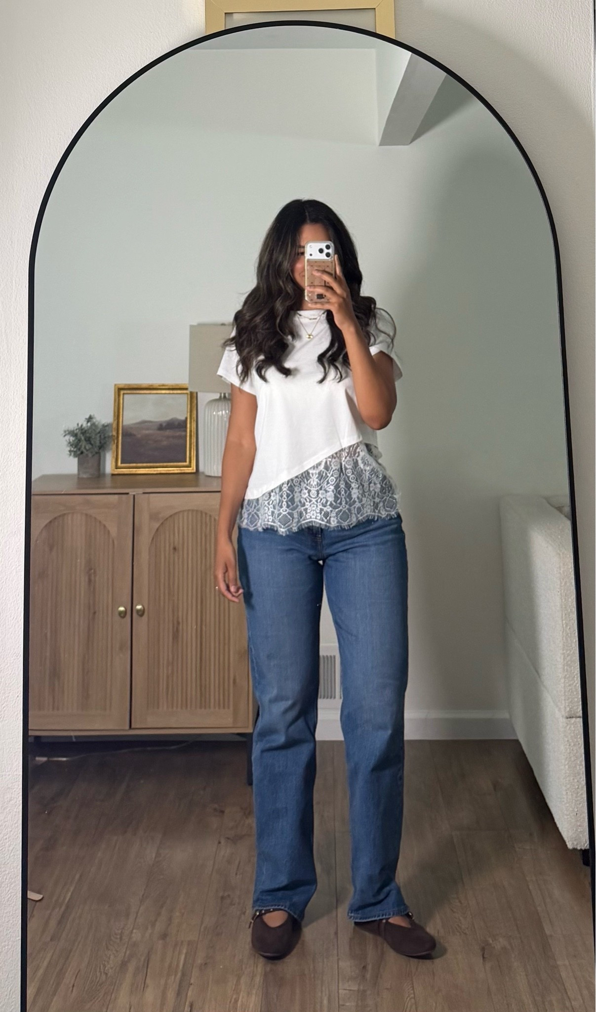 My favorite jeans are 50% off!! Use code suiteaf curve love 28/6 long.  Medium tee! Flats are on sale!! Target find! Affordable finds

#LTKootd #LTKSaleAlert