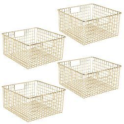 mDesign Bath Metal Storage Organizer Basket - 4 Pack | Target