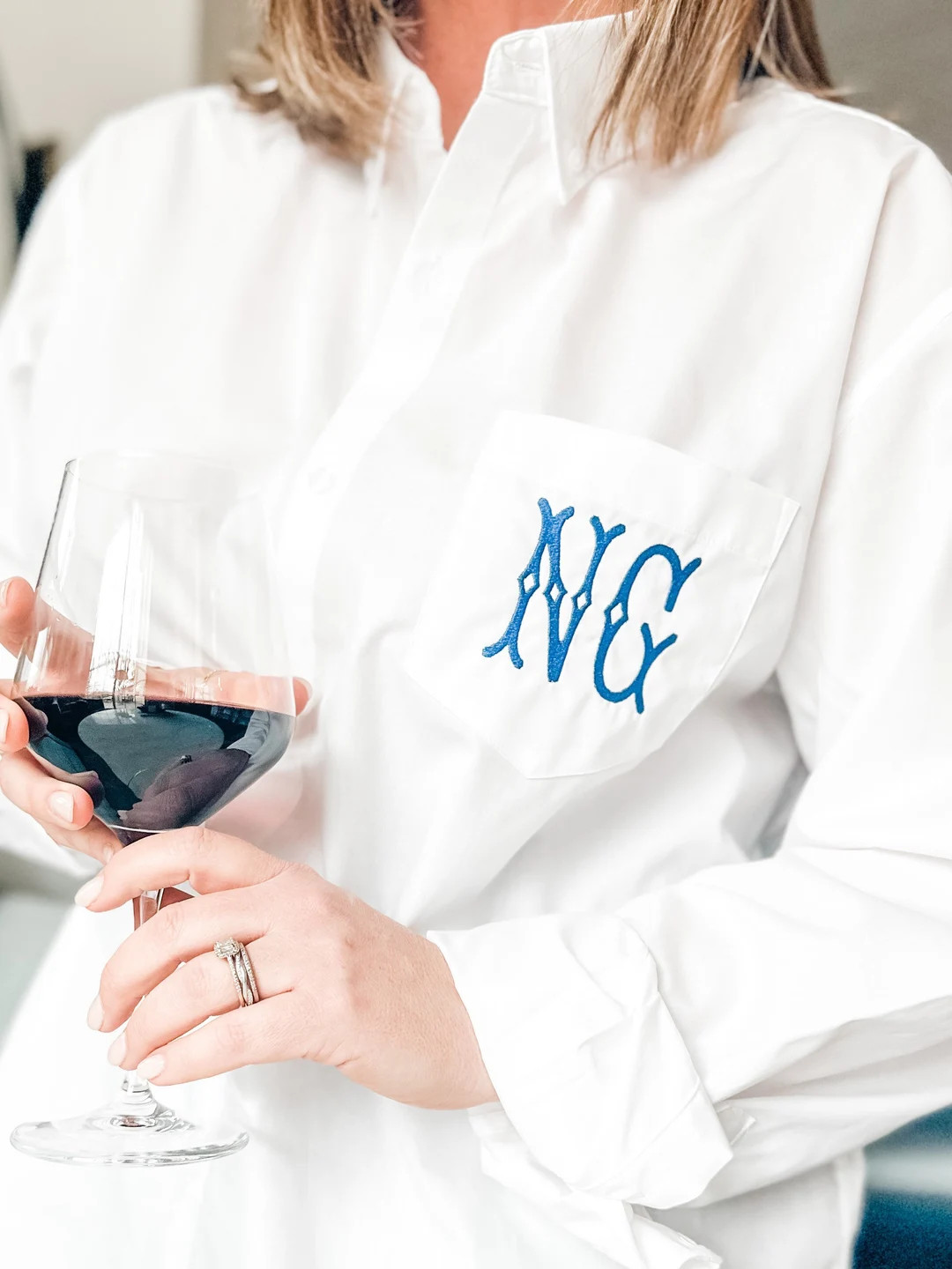 Personalized Button Down for Bridal Party, Embroidered Wedding Party Button up Shirt, Monogram Bu... | Etsy (US)