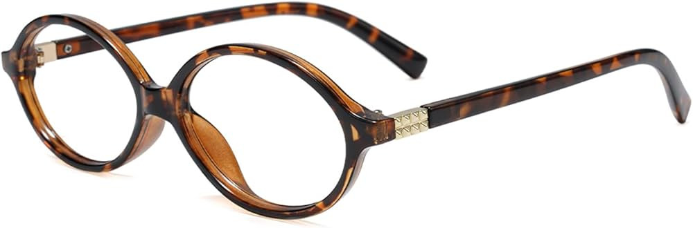 Slocyclub Fashion Oval Blue Light Blocking Glasses for Women Men Vintage Oval Small Frame Eyeglas... | Amazon (US)