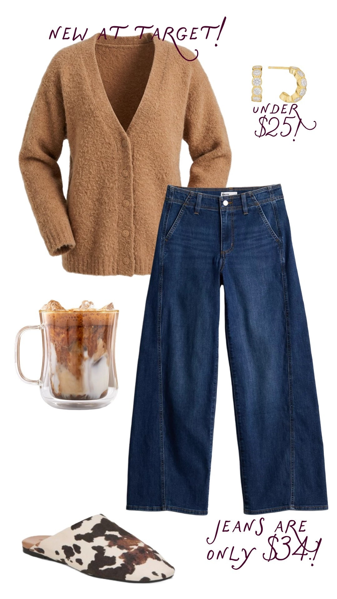 This new Target cardigan is exactly the kind of fall layer I want in my closet. Pair it with wide leg jeans, cow print mules, and simple gold hoops for an outfit that feels cute without trying too hard. Such a good everyday fall formula for errands, coffee, or lunch! 

 #LTKgrwm #LTKootd #LTKmomlife