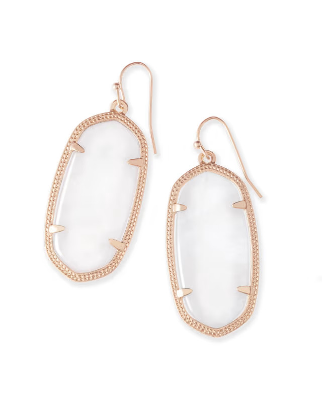 Elle Rose Gold Drop Earrings in Ivory Mother-of-Pearl | Kendra Scott