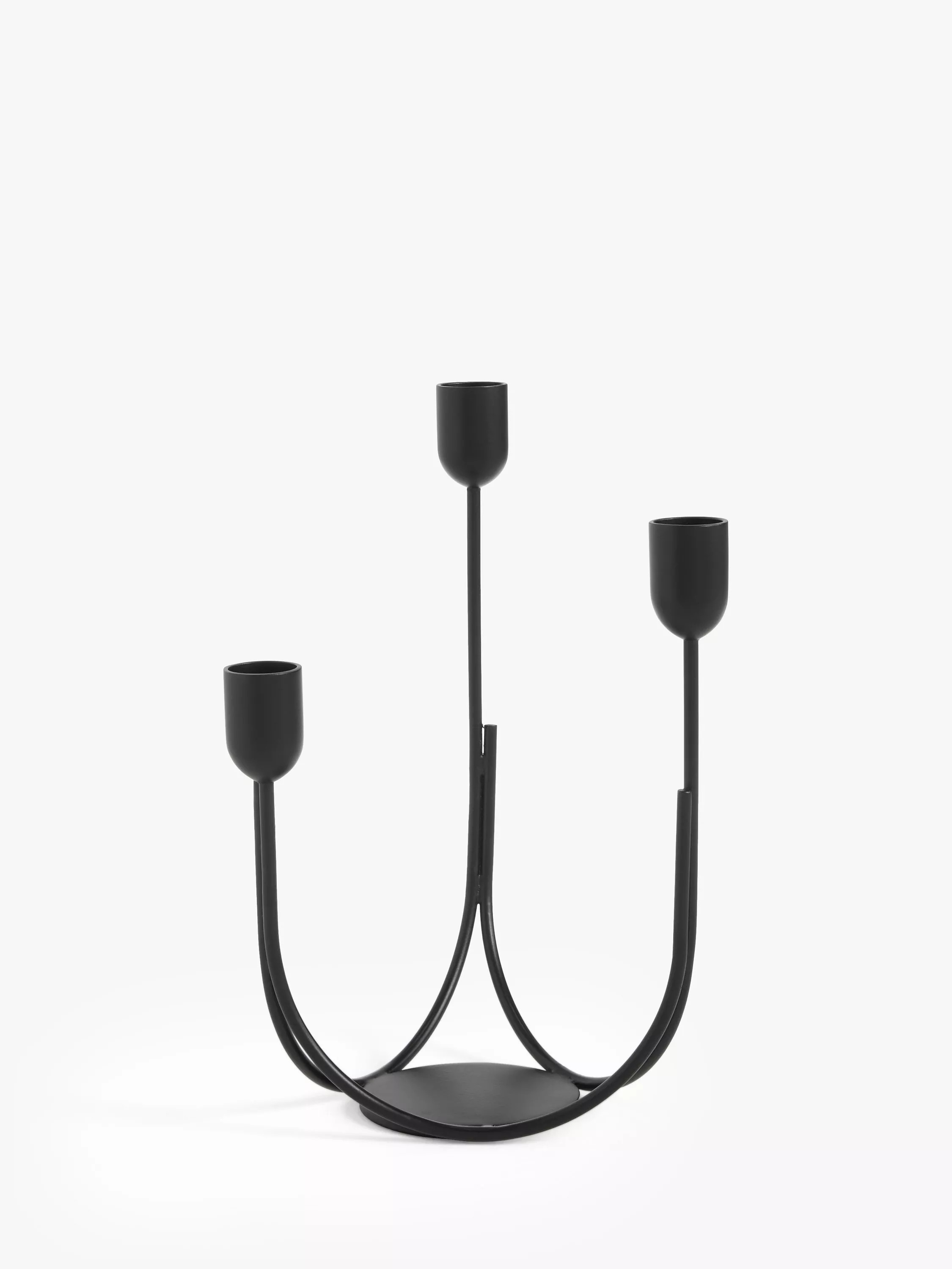 John Lewis Plain Steel Three Prong Candelabra Candle Holder | John Lewis (UK)