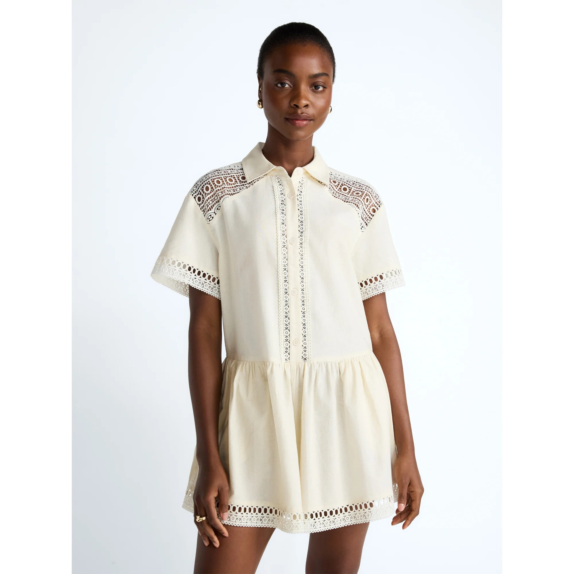 Scoop Women's Crochet Romper, Sizes XS-4XL | Walmart (US)