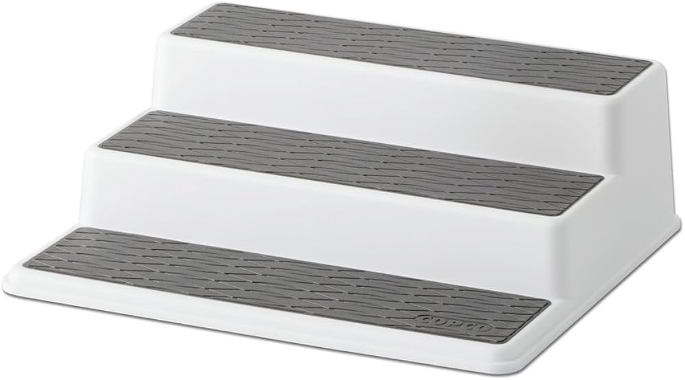 Copco Non-Skid 3-Tier Spice Pantry Kitchen Cabinet Organizer, 10-Inch, White/Gray | Amazon (US)