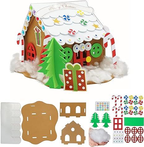 4E's Novelty Foam Gingerbread House Craft Kit (2 Pack) Build & Decorate it Yourself DIY Christmas... | Amazon (US)