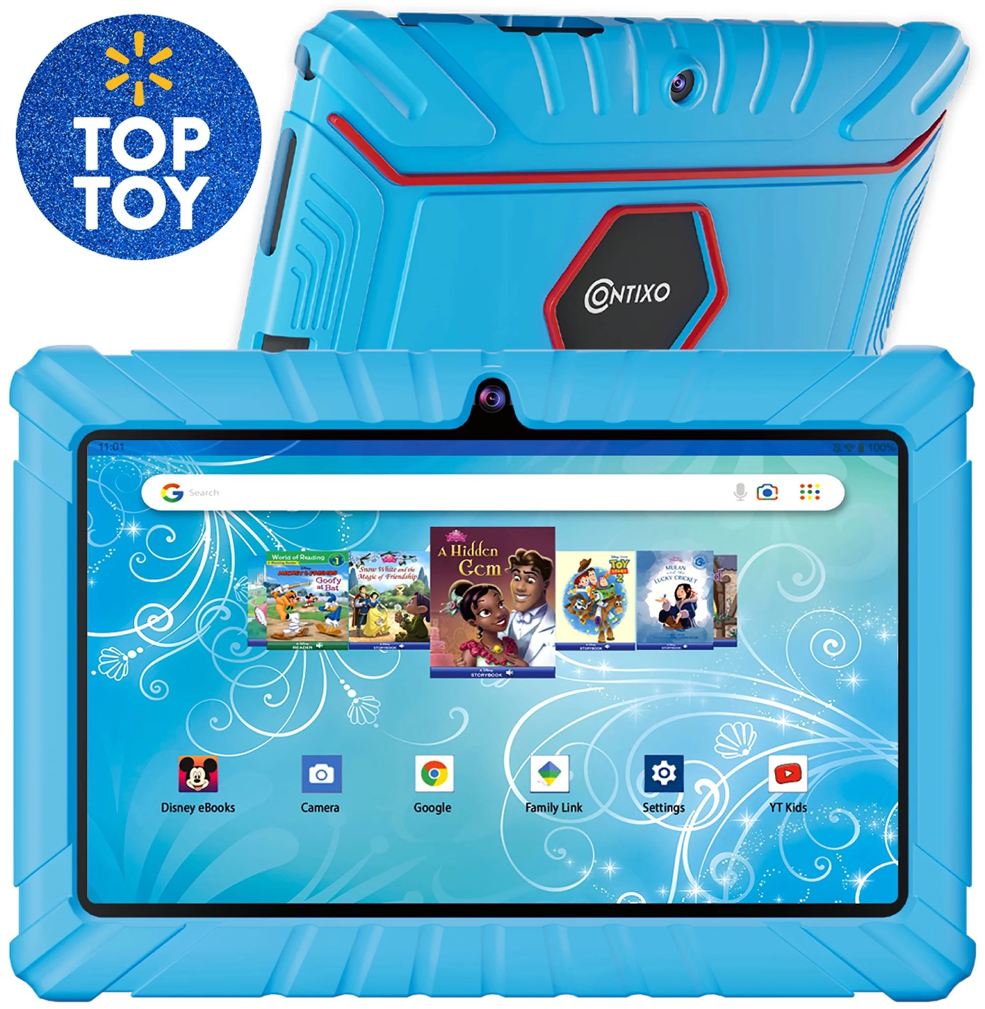 Contixo 7" Kids Tablet 32GB, 50+ Disney Storybooks, Kid-Proof Case (2023 Model) - Blue | Walmart (US)