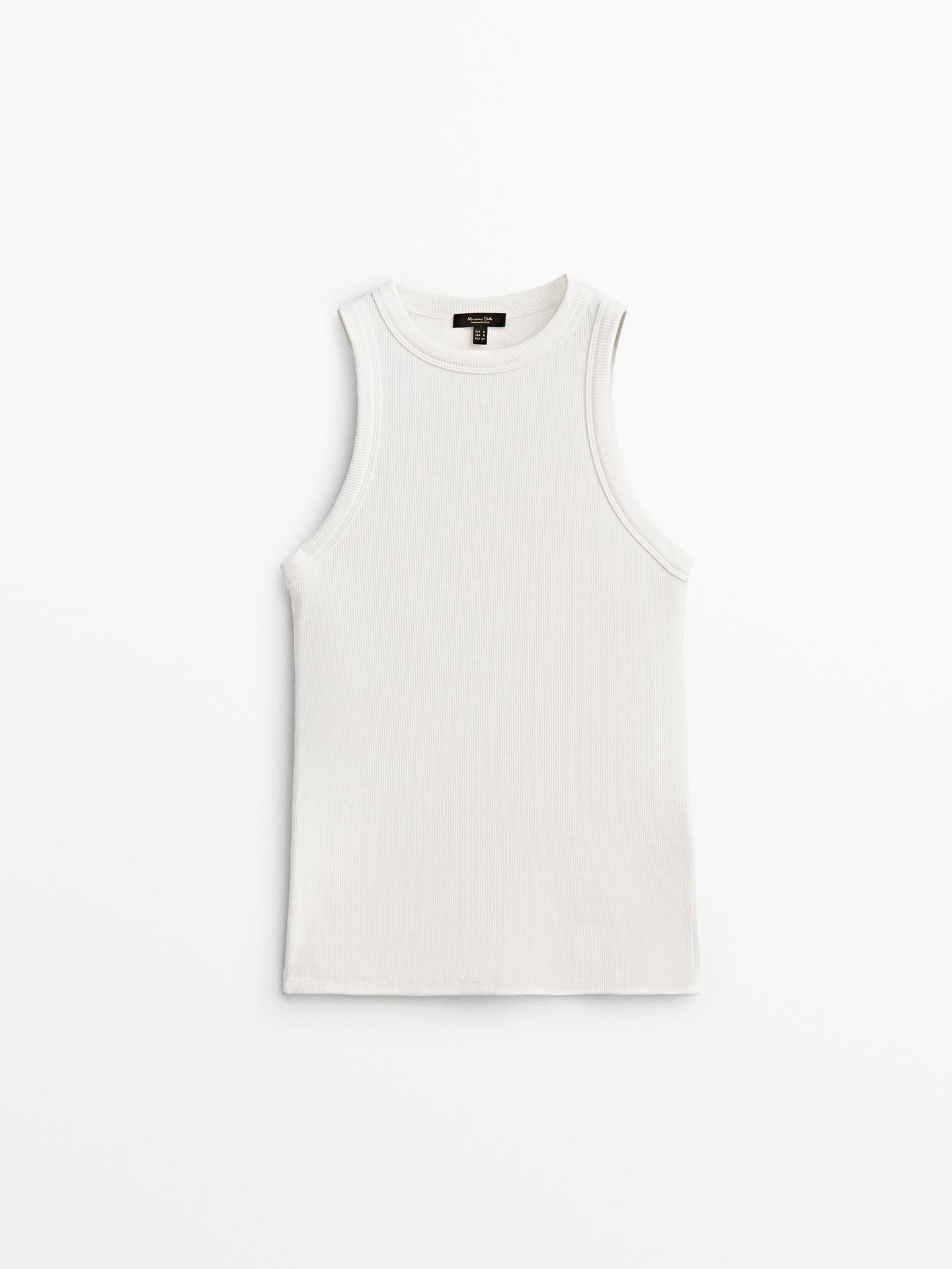 Ribbed halter top | Massimo Dutti US