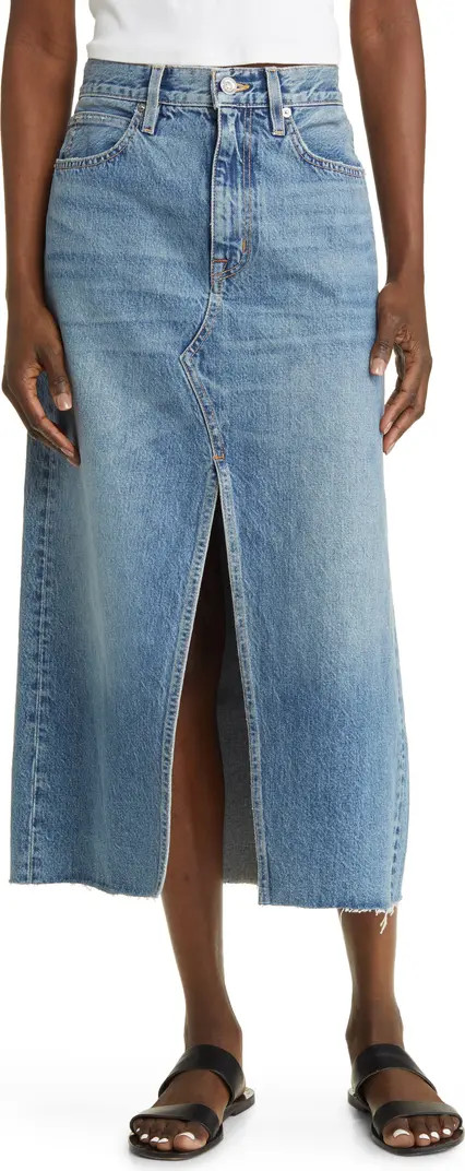 Organic Cotton Denim Midi Skirt | Nordstrom