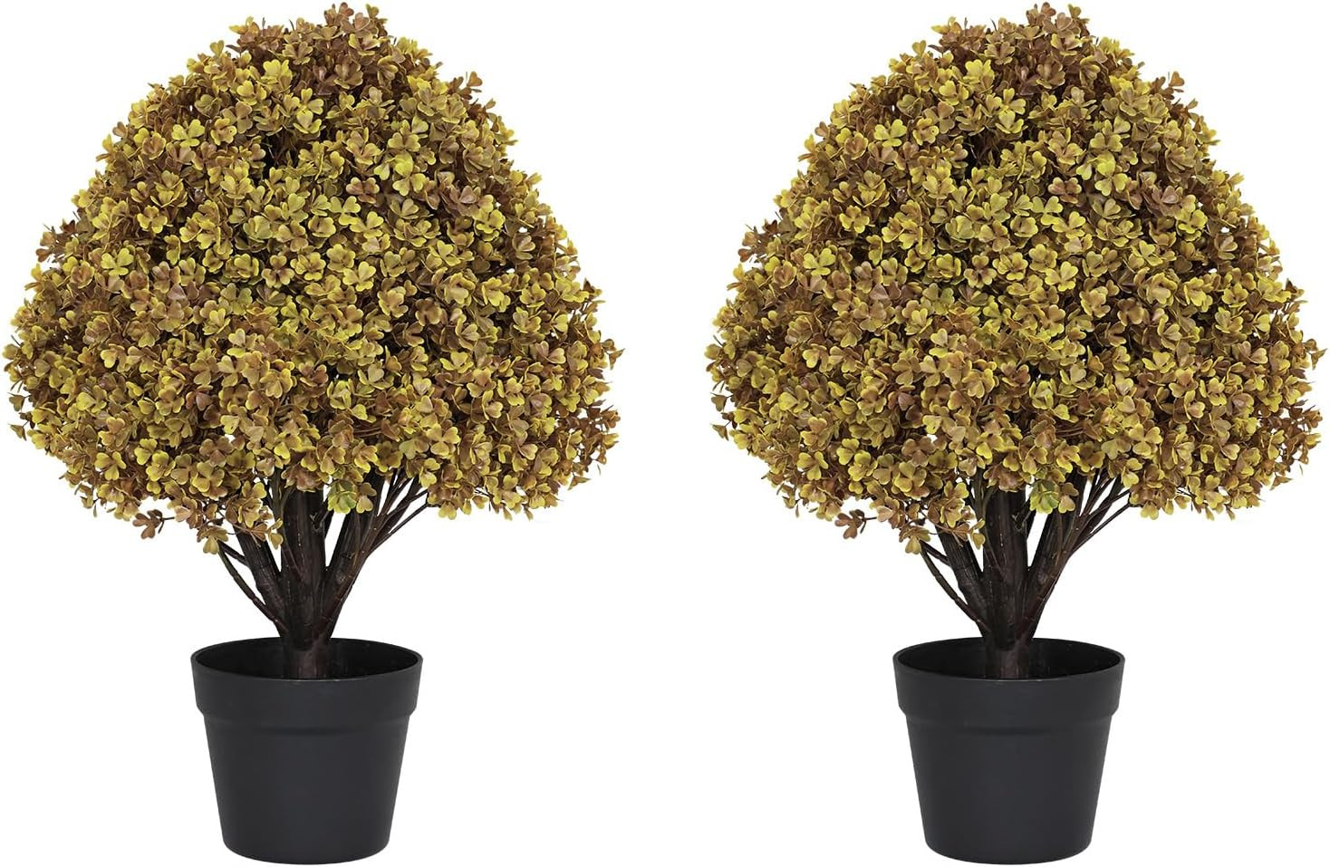 24" Artificial Boxwood Fall Topiary Trees, Faux Plants Outdoor Set of 2 | Amazon (US)