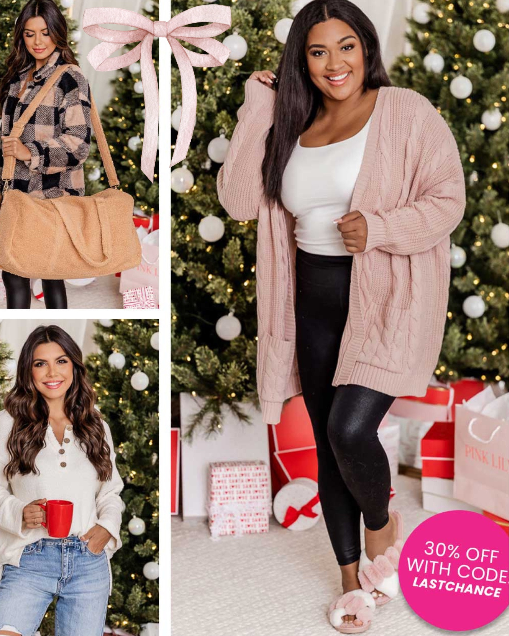Last chance for pink Lily doorbusters great gifts for friends and you!! Cardigan, sweaters, belt bag, duffel bag, Sherpa bag 

#LTKsalealert #LTKHoliday #LTKSeasonal