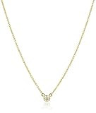 Amazon Collection 14k Gold Bezel Set Solitaire Adjustable Pendant Necklace | Amazon (US)