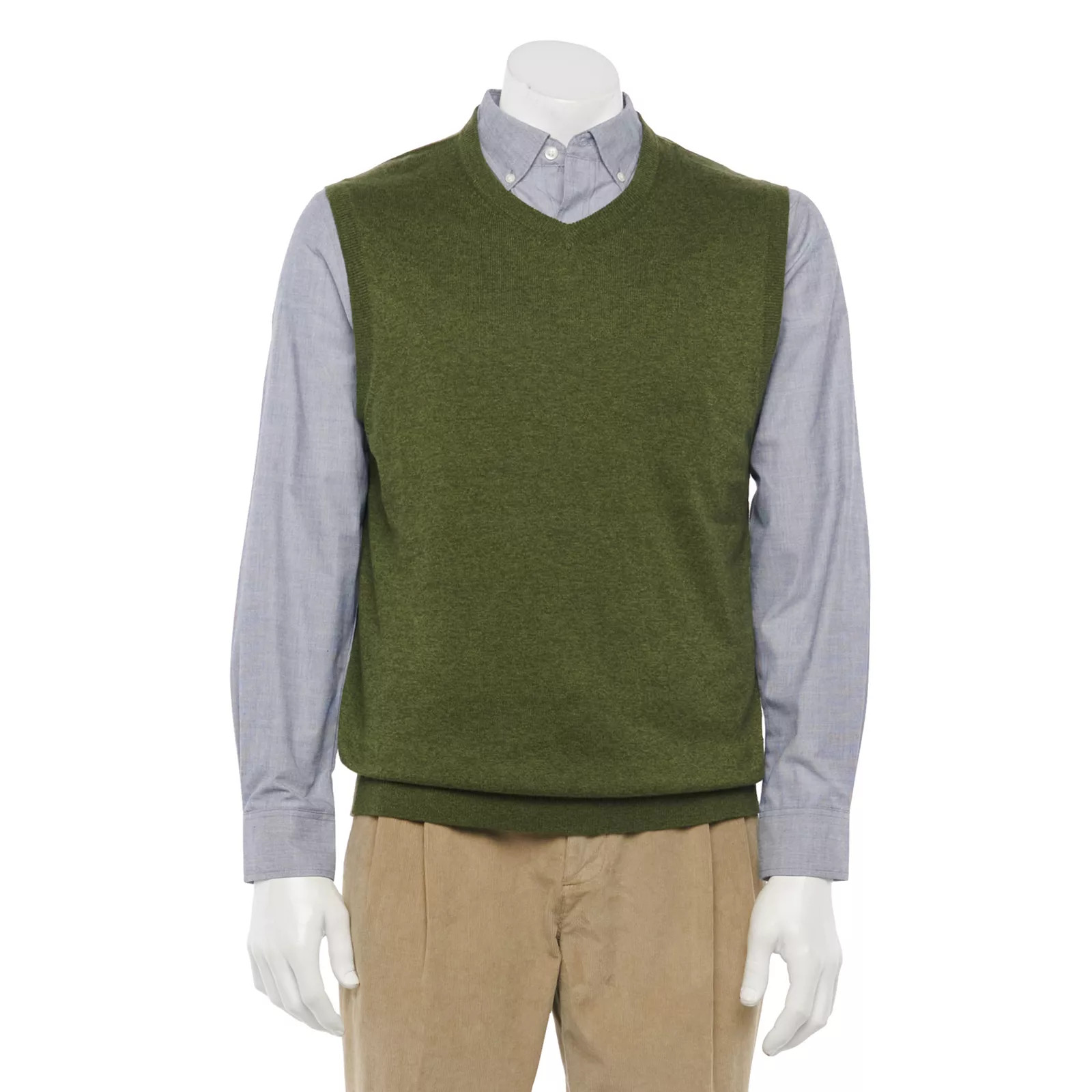 Men's Croft & Barrow Regular-Fit Easy-Care 12GG Sweater Vest, Size: XXL, Dark Green | Kohl's