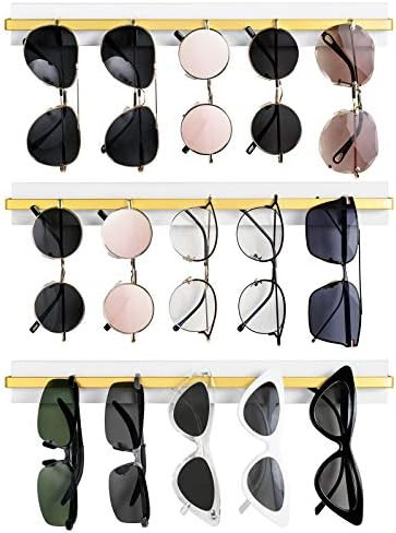 Amazon.com: Mkono Wall Mounted Sunglasses Storage Organizer Wood Modern Simple Eyeglasses Display... | Amazon (US)
