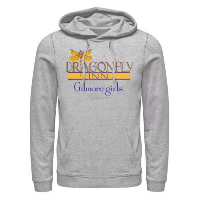 Men's Gilmore Girls Dragonfly Inn Logo  Pull Over Hoodie - Athletic Heather - 3X Large | Target