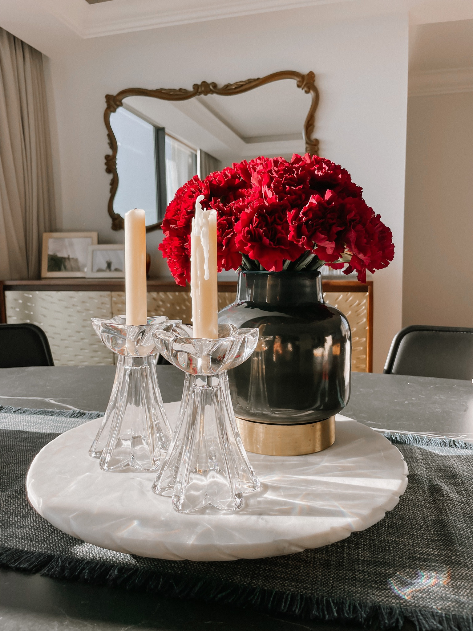 I decided to add a bit of colour to the condo with this easy carnation arrangement. These winter days have been grey so this was a welcome change! 

I found this vase years ago at one of my favourite department stores, and true to fashion it was tucked into a discount corner. I’m not able to find an exact match, but I’ll link similar styles and options I would decorate with.

#LTKstyletip #LTKhome