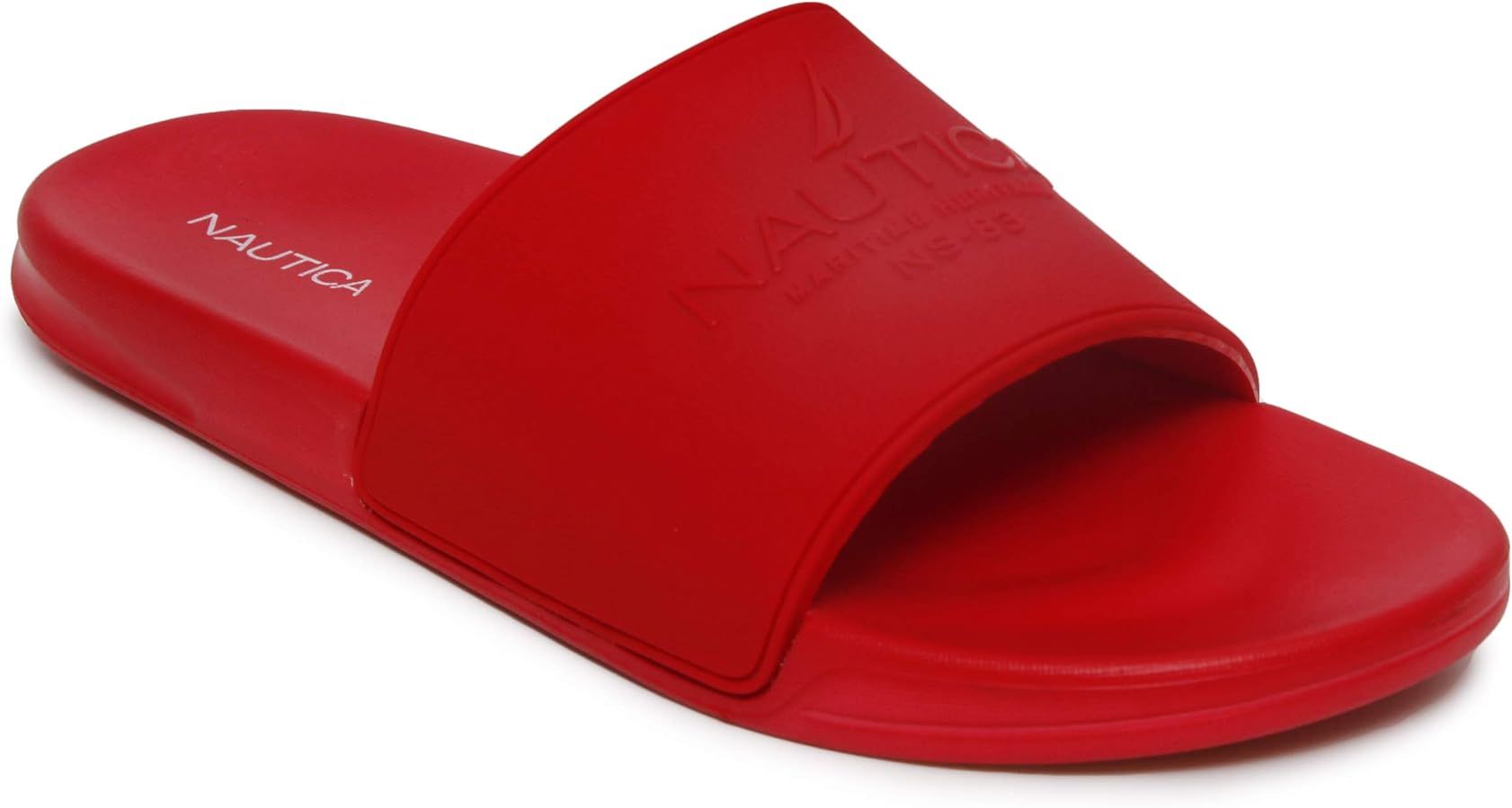 Nautica Men's Open Toe Slide Sandals - Comfortable Indoor & Outdoor Shower Slippers | Amazon (US)