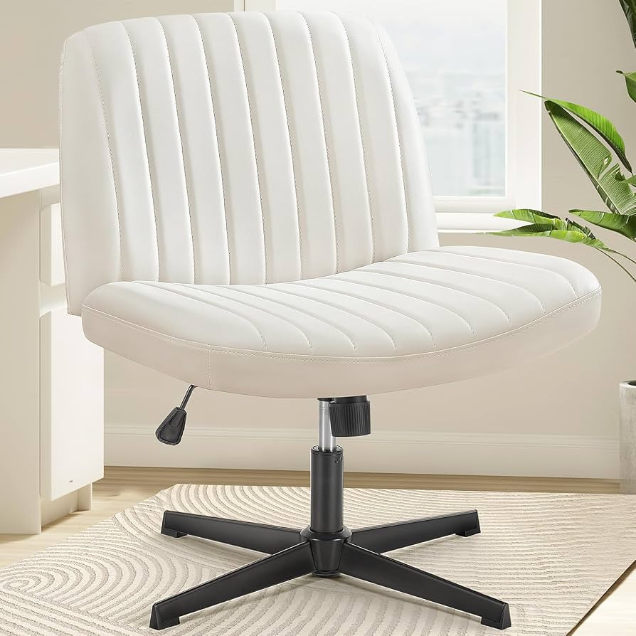 OLIXIS Criss Cross Chair, Cross Legged Office Chair Wide Armless Desk Chair No Wheels, Adjustable... | Amazon (US)