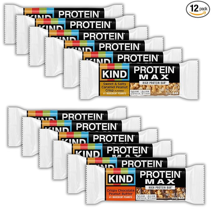 KIND Protein MAX Variety Pack, High Protein Bars, Keto Snacks, 1g Sugar, 20g Protein, (6) Crispy ... | Amazon (US)