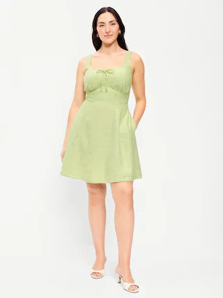 Fit & Flare Linen Mini Dress | Old Navy (US)