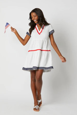 White Short Sleeve Fit and Flare Dress | Sail to Sable