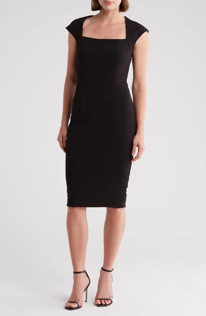 calvin klein black dress nordstrom rack Sleeveless Klein Sunburst Dress Calvin Klein Starburst Sheath Dress In Red At An exposed back zipper adds an extra hint of modern allure to this curve Calvin Klein Women's Sleeveless Sheath