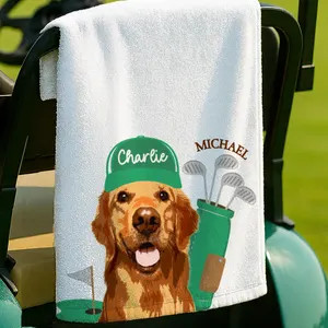 Custom Pet Golf Towel With Pet Photo, Personalized Dog Towels, Custom Cat Golf Towels, Dog Face P... | Etsy (Global)