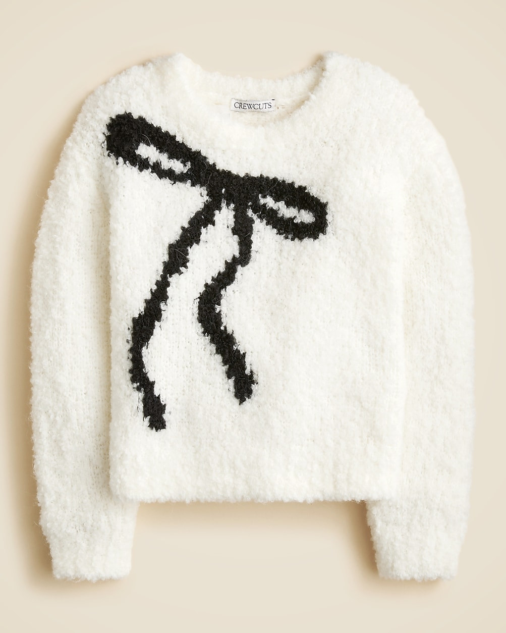 Girls' bow crewneck sweater in bubble yarn | J. Crew US