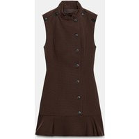 Zara - Check Rullbe Mini Dress - Brown - M - Woman | Zara UK