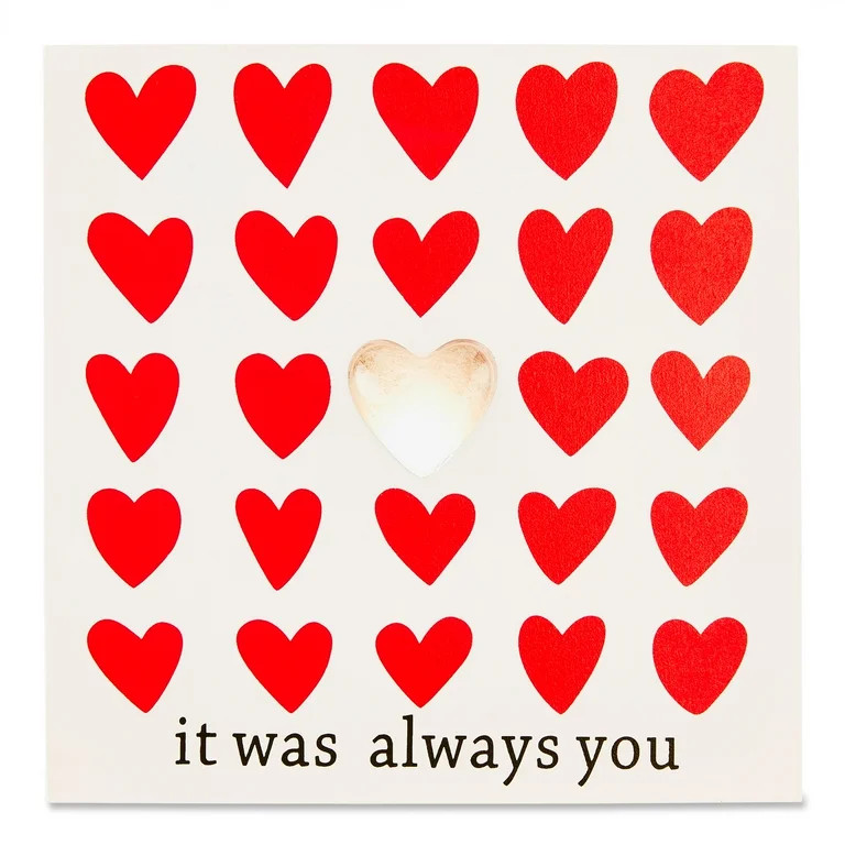 Way To Celebrate Red Heart Painted Indoor Decorative Mdf Led Box, White background, 7.8" H | Walmart (US)