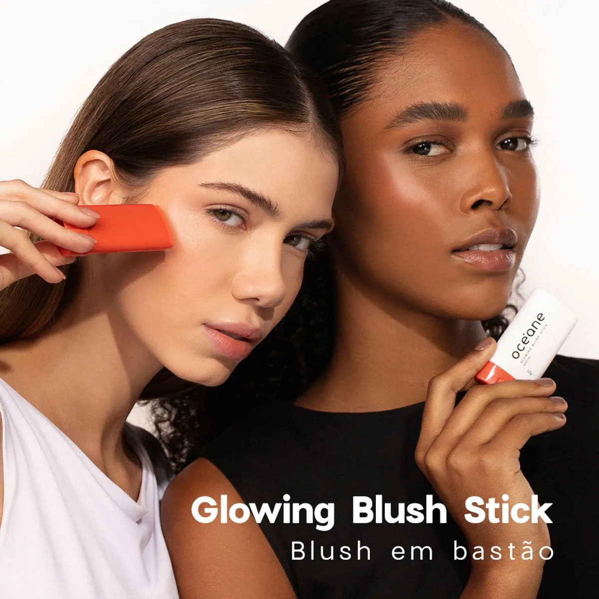Blush em Bastão Laranja - Glowing Blush Stick Storm Océane Limited 12g - Maquiagens e cosmétic... | Oceane (BR)