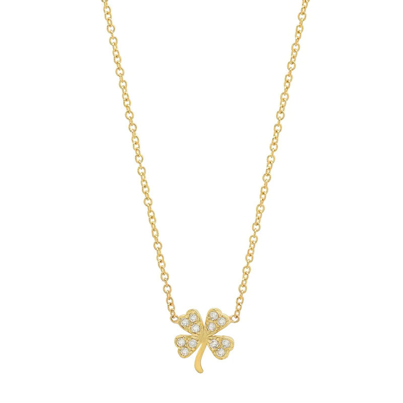 Diamond Mini Clover Necklace Yellow Gold | Jennifer Meyer
