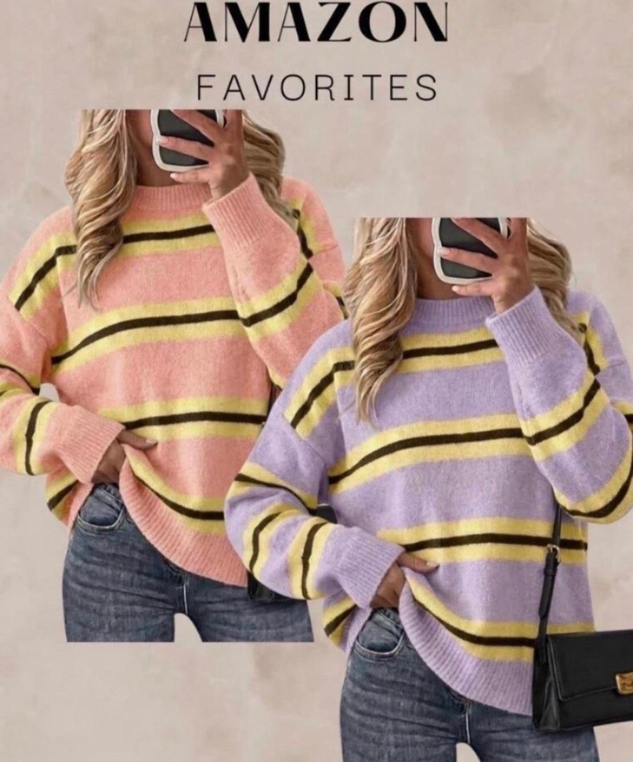 cute striped sweaters 


more colors available