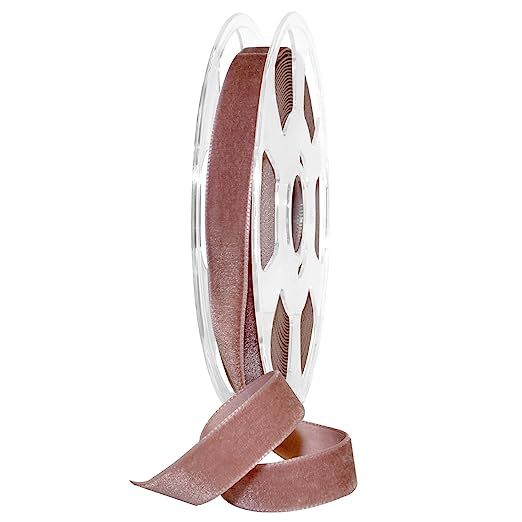 Morex Ribbon Nylvalour Velvet Ribbon, Nylon, 5/8 inch by 11 Yards, Rosy Mauve, Item 01215/10-263,... | Amazon (US)