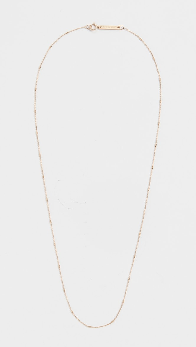 14k Gold Tiny Cable and Bar Chain | Shopbop