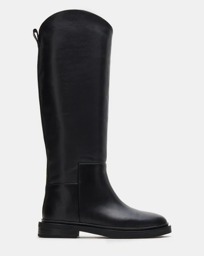 GAIGE Black Leather Knee-High Boot | Women's Boots | Steve Madden (US)