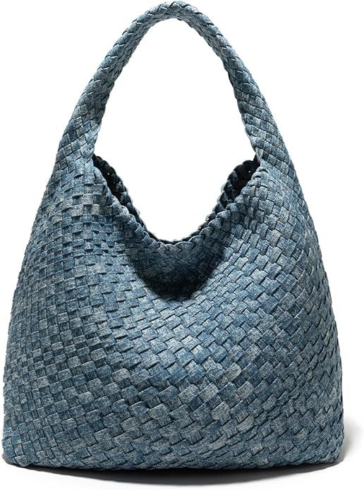 Woven Bag Purses and Handbags, Woven Vegan Leather Bag For Women, Woven Tote Bag Shoulder Bag Top... | Amazon (US)